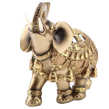 Load image into Gallery viewer, 9cm 10cm 14cm Lucky Feng Shui Golden Elephant Statue Sculpture Wealth Elephants Trunk Statue Figurine Gift for Home Decoration
