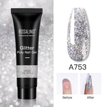 Load image into Gallery viewer, ROSALIND Glitter Poly Nail Gel Extension 15ml Gel Polish All For Manicure Poly Builder Gel Semi Permanent Soak Off Nail Art
