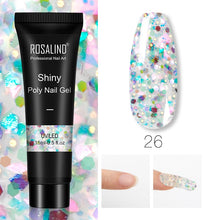 Load image into Gallery viewer, ROSALIND Glitter Poly Nail Gel Extension 15ml Gel Polish All For Manicure Poly Builder Gel Semi Permanent Soak Off Nail Art
