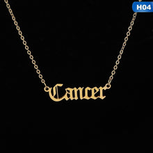 Load image into Gallery viewer, 12 Zodiac Letter Constellations Pendants Necklace For Women Men Virgo Libra Scorpio Sagittarius Capricorn Aquarius Birthday Gift
