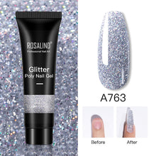 Load image into Gallery viewer, ROSALIND Glitter Poly Nail Gel Extension 15ml Gel Polish All For Manicure Poly Builder Gel Semi Permanent Soak Off Nail Art
