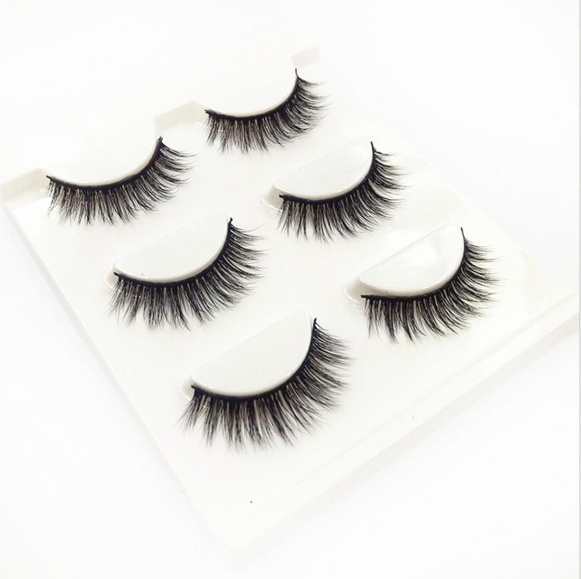 3 pairs / 6 eyelashes natural soft handmade rough eyelash massage