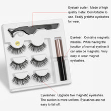 Load image into Gallery viewer, Magnetic Eyelashes Eyeliner Eyelash Curler Set5 Magnet Natural Long Magnetic False Eyelashes With Magnetic Eyeliner
