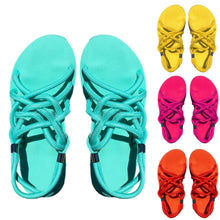 Load image into Gallery viewer, Women Sandals Platform Sandals Shoes Women Sandals Summer Flat Braided Rope Sandals Beach Shoes
