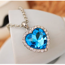 Load image into Gallery viewer, Crystal Pendant Heart Necklace Classic Titanic Ocean Crystal Heart Pendant Necklace Rhinestone Lover Gift
