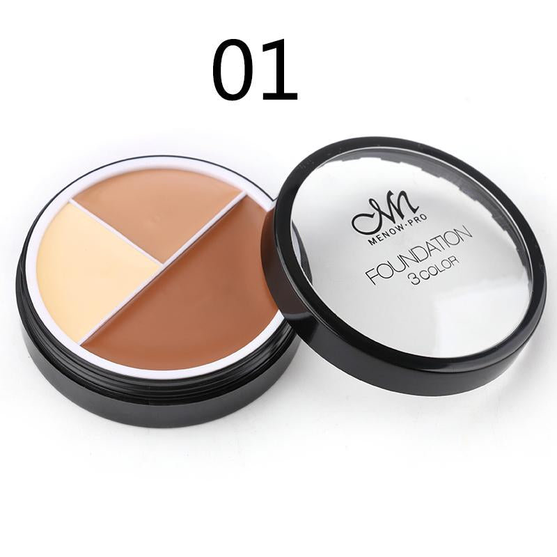 M.n Menow Double-effect Waterproof Oil Control Foundation Cream Moisturizing 3 color face concealer Shadow Cosmetic C14001