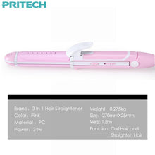 Load image into Gallery viewer, Pritech New Electric 3 In 1 Hair Straightener Curling Irons For Wet&amp;Dry Professional Hair Curler Styling
