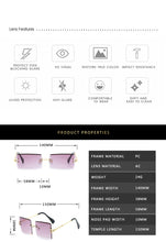 Load image into Gallery viewer, Retro Sunglasses Women Brand Designer Fashion Rimless Gradient Sun Glasses Shades Cutting Lens Ladies Frameless Eyeglasses
