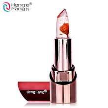 Load image into Gallery viewer, Gold Flower Lipstick 3 Fruit Flavors Temperature changed Lip Balm Moisturizer Lips 3.5g Makeup Brand HengFang #H9302
