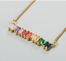 Load image into Gallery viewer, New product accessories fashion copper inlaid color zircon pendant necklace female ins clavicle chain necklace
