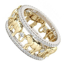 Load image into Gallery viewer, Golden Elephant Ring Romantic Zircon  Man/Woman Jewelry
