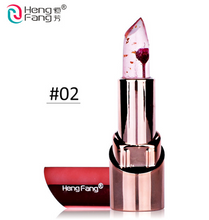 Load image into Gallery viewer, Gold Flower Lipstick 3 Fruit Flavors Temperature changed Lip Balm Moisturizer Lips 3.5g Makeup Brand HengFang #H9302
