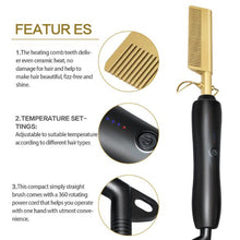 Load image into Gallery viewer, Comb Wet and Dry Hair Use Hair Curling Iron Straightener Comb Electric Environmentally Friendly Titanium Alloy Hair Curler
