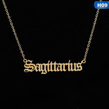 Load image into Gallery viewer, 12 Zodiac Letter Constellations Pendants Necklace For Women Men Virgo Libra Scorpio Sagittarius Capricorn Aquarius Birthday Gift
