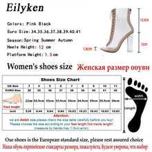 Load image into Gallery viewer, New Sexy PVC Transparent Gladiator Sandals Peep Toe Shoes Clear Chunky heels Sandals  Women Boots Sandals
