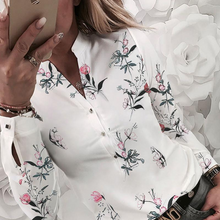 Load image into Gallery viewer, New Women Shirt Floral V-neck Long-Sleeved Printed Shirt Hot Autumn Spring Female Casual Blouse
