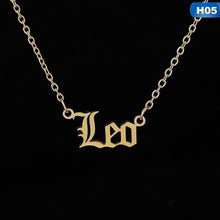 Load image into Gallery viewer, 12 Zodiac Letter Constellations Pendants Necklace For Women Men Virgo Libra Scorpio Sagittarius Capricorn Aquarius Birthday Gift
