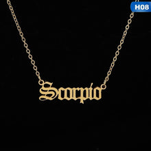 Load image into Gallery viewer, 12 Zodiac Letter Constellations Pendants Necklace For Women Men Virgo Libra Scorpio Sagittarius Capricorn Aquarius Birthday Gift
