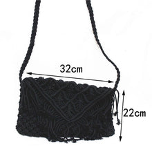 Load image into Gallery viewer, Tassel straw bag large clamshell cotton hand-woven casual female beach bag Knitted Messenger Bags
