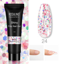 Load image into Gallery viewer, ROSALIND Glitter Poly Nail Gel Extension 15ml Gel Polish All For Manicure Poly Builder Gel Semi Permanent Soak Off Nail Art
