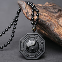 Load image into Gallery viewer, Black Obsidian Yin Yang Necklace Pendant Chinese BAGUA Men&#39;s Jewelry Women&#39;s Jewelry
