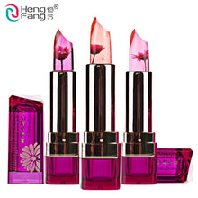 Load image into Gallery viewer, Black Chrysanthemum Lipstick 3 Fruit Flavors Temperature changed Lip Balm Moisturizer Lips 3.5g Makeup Brand HengFang #H9266
