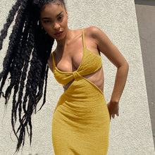 Load image into Gallery viewer, Vacation Knitted Maxi Dresses for Women Summer 2021 Elegant Sexy Party Cut Out Backless Bodycon Dress
