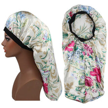 Load image into Gallery viewer, Women Satin Bonnet Beauty Print Satin Silk Bonnet Sleeping Night Cap Bonnet Hat Bonnet For Women
