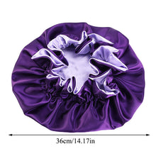 Load image into Gallery viewer, New Fashion Women Satin Night Sleep Cap Hair Bonnet Hat Silk Head Cover Elastic Band Nightcap Bath Spa bonnet de nuit
