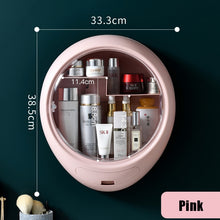 Load image into Gallery viewer, Bathroom Wall-mounted Makeup Organizer Punch-free Large Capacity Jewelry Cosmetic Storage Box Women Skin Care Beauty Rack
