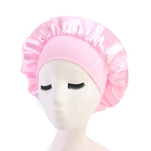 Load image into Gallery viewer, 1pc Adjust Solid Satin Bonnet Hair Styling Cap Long Hair Care Women Night Sleep Hat Silk Head Wrap Shower Cap Hair Styling Tools
