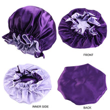 Load image into Gallery viewer, New Fashion Women Satin Night Sleep Cap Hair Bonnet Hat Silk Head Cover Elastic Band Nightcap Bath Spa bonnet de nuit
