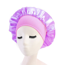 Load image into Gallery viewer, 1pc Adjust Solid Satin Bonnet Hair Styling Cap Long Hair Care Women Night Sleep Hat Silk Head Wrap Shower Cap Hair Styling Tools
