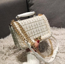 Load image into Gallery viewer, Fashion New Female Square Tote bag Quality Woolen Pearl Women&#39;s Designer Handbag Ladies Chain Shoulder Crossbody Bag Travel
