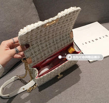 Load image into Gallery viewer, Fashion New Female Square Tote bag Quality Woolen Pearl Women&#39;s Designer Handbag Ladies Chain Shoulder Crossbody Bag Travel
