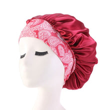 Load image into Gallery viewer, New Fashion Women Satin Night Sleep Cap Hair Bonnet Hat Silk Head Cover Elastic Band Nightcap Bath Spa bonnet de nuit
