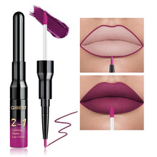 Load image into Gallery viewer, 2 in 1 Double Head Liquid Matte Lipstick Lip Gloss &amp; Lip Liner Waterproof Nude Lipstick Set Lipgloss Mate Lip stick Pen Makeup
