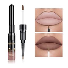 Load image into Gallery viewer, 2 in 1 Double Head Liquid Matte Lipstick Lip Gloss &amp; Lip Liner Waterproof Nude Lipstick Set Lipgloss Mate Lip stick Pen Makeup
