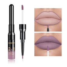 Load image into Gallery viewer, 2 in 1 Double Head Liquid Matte Lipstick Lip Gloss &amp; Lip Liner Waterproof Nude Lipstick Set Lipgloss Mate Lip stick Pen Makeup
