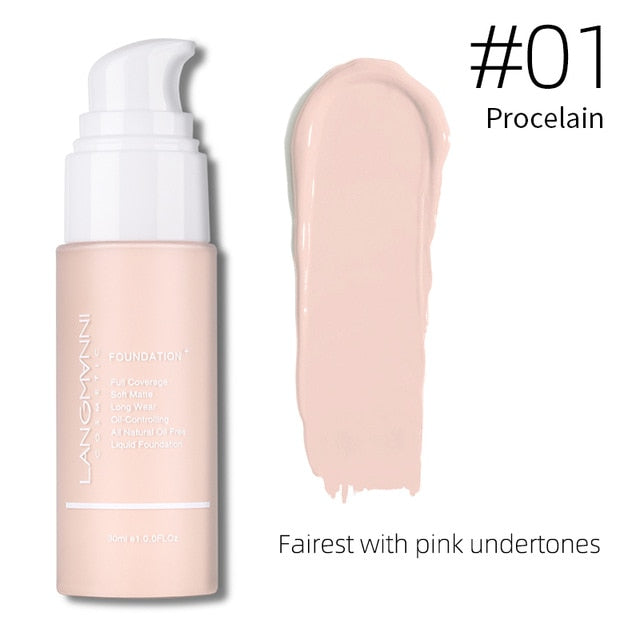 Langmanni 30ml Liquid Foundation Soft Matte Concealer 13 Colors Primer Base Professional Face Make up Foundation Contour Palette