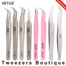 Load image into Gallery viewer, Makeup Professional Eyelash Tweezers 3D Volume Eyelash Extension Tweezer Fan Lash Eyebrow Tweezers VETUS Excellent Closure
