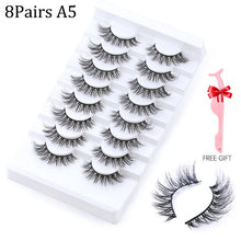 Load image into Gallery viewer, 5/8/10 pairs 3D Mink Lashes Natural False Eyelashes Dramatic Volume Fake Lashes Makeup Eyelash Extension Silk Eyelashes
