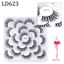 Load image into Gallery viewer, 5/8/10 pairs 3D Mink Lashes Natural False Eyelashes Dramatic Volume Fake Lashes Makeup Eyelash Extension Silk Eyelashes
