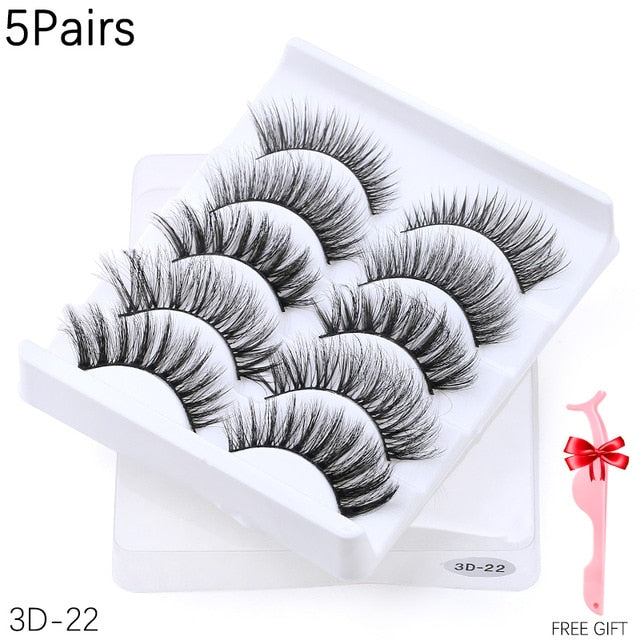 5/8/10 pairs 3D Mink Lashes Natural False Eyelashes Dramatic Volume Fake Lashes Makeup Eyelash Extension Silk Eyelashes