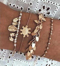 Load image into Gallery viewer, Tocona Bohemian Gold Tassel Bracelets for Women Summer Shell Clear Crystal Stone Pineapple Geometric Heart Bangle Jewelry
