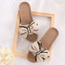 Load image into Gallery viewer, New  Butterfly-Knot Home Slippers Summer Cool Eva Slippers Women Linen Belt Slides Female Sandals Flip Flops
