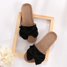 Load image into Gallery viewer, New  Butterfly-Knot Home Slippers Summer Cool Eva Slippers Women Linen Belt Slides Female Sandals Flip Flops
