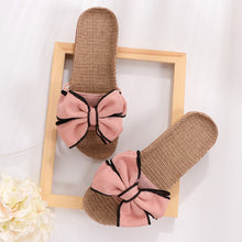 Load image into Gallery viewer, New  Butterfly-Knot Home Slippers Summer Cool Eva Slippers Women Linen Belt Slides Female Sandals Flip Flops
