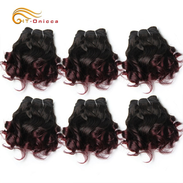 Curly Human Hair Bundles 100% Human Hair Bundles Brazilian Hair Weave Bundles 6 Pcs/Lot Color 1B/2/4/30/33/99J Curly Hair