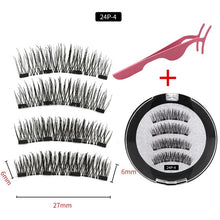 Load image into Gallery viewer, 3D magnetic eyelashes With 3/4 Magnets handmade makeup Mink eyelashes extended false eyelashes Reusable false eyelashes Dropship
